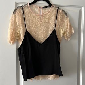 Zara Lace Top with Satin Cami